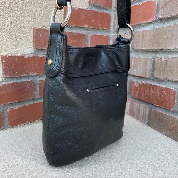 B.Makowsky “Jaimie” Black Pebble Leather  Convertible Shoulder/Crossbody Bag - Picture 5 of 12
